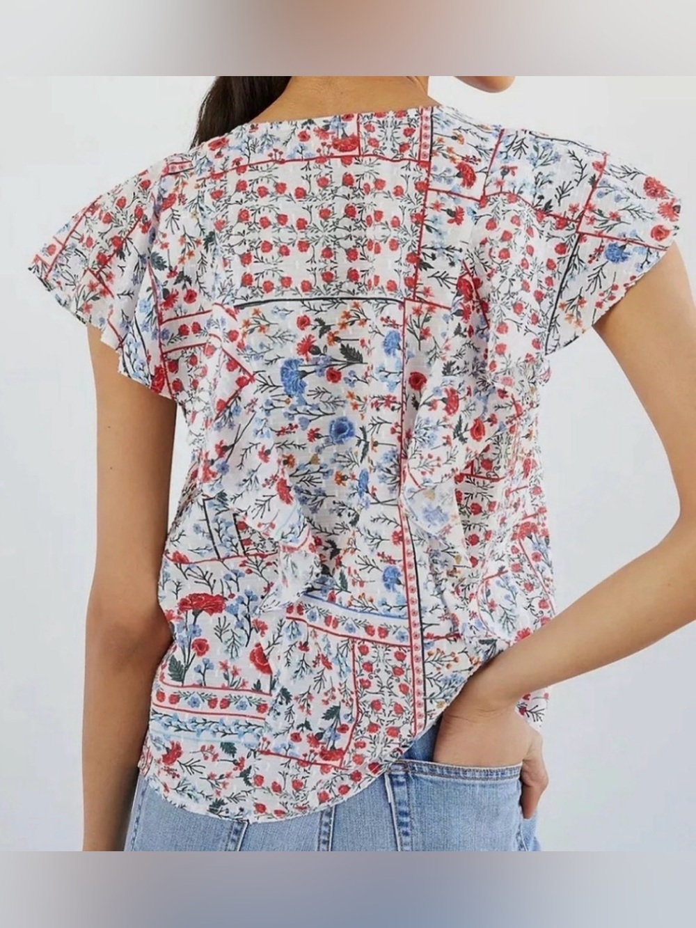 LET ME BE by Anthropologie Bandana Button Down - 2 - Picture 3 of 9